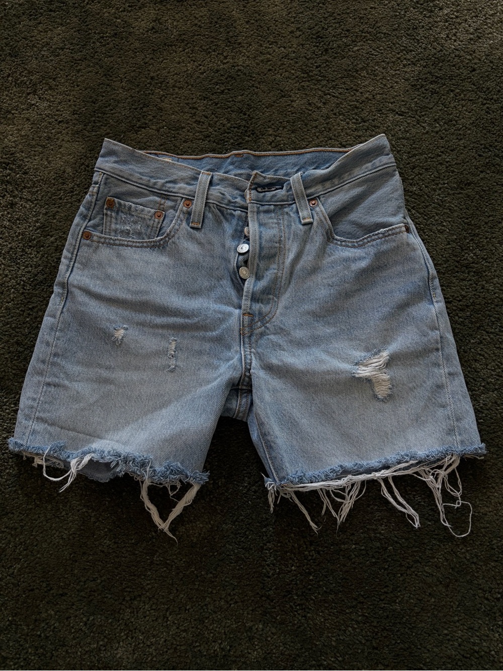 Levis Light Blue Distressed Denim Women’s Shorts